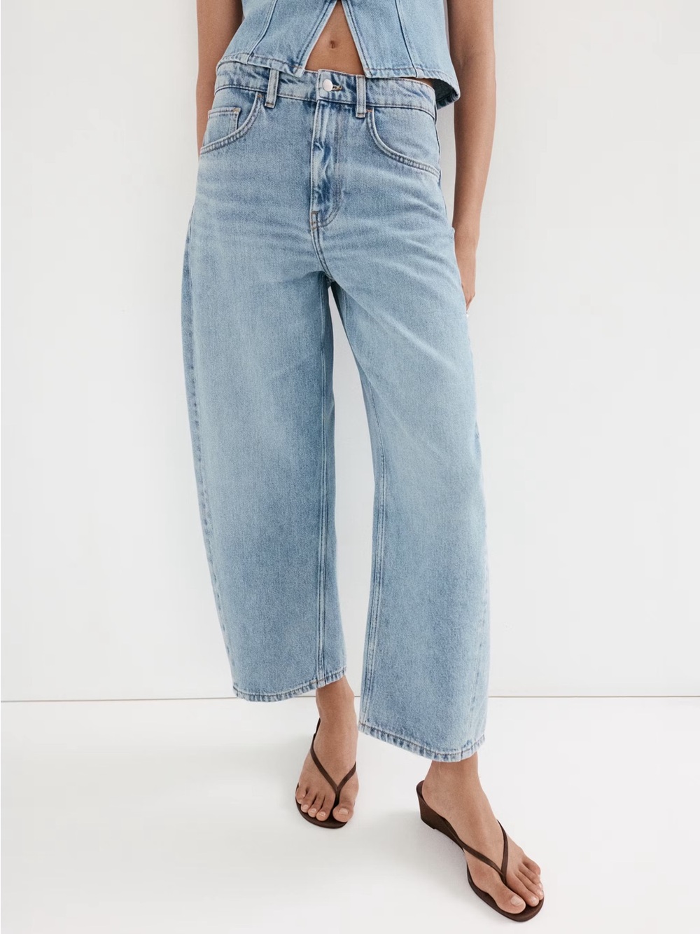 NWT (size 10) Mango BALLOON CROP JEANS